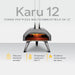 Ooni Karu 12 12" Multi-fuel Pizza Oven against white background with key features information